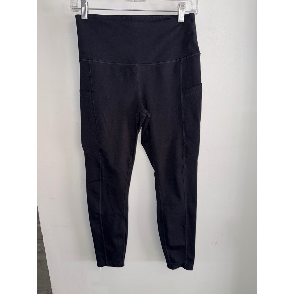 Yogalicious Lux Womens High Waist Leggings Black Pocket Yoga Pants Size M
